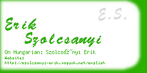 erik szolcsanyi business card